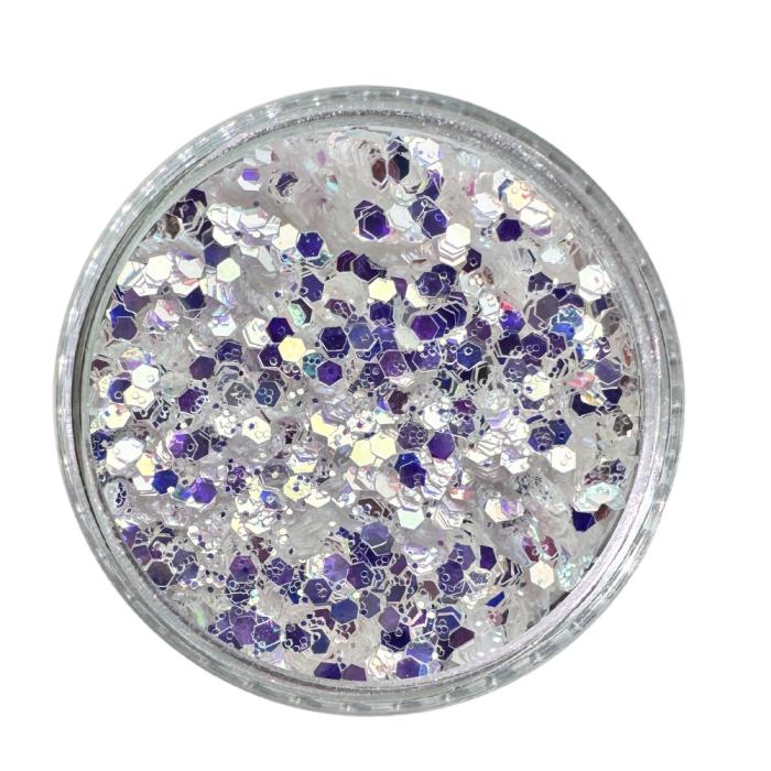 Glittermix nail art moonlight