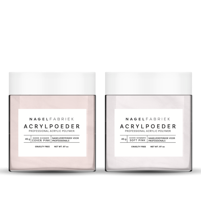 Acrylpoeder Sheer Shimmer Set – 2 x 45 gram