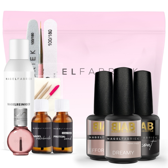 Biab Starterspakket Medium in een leuk roze tasje.