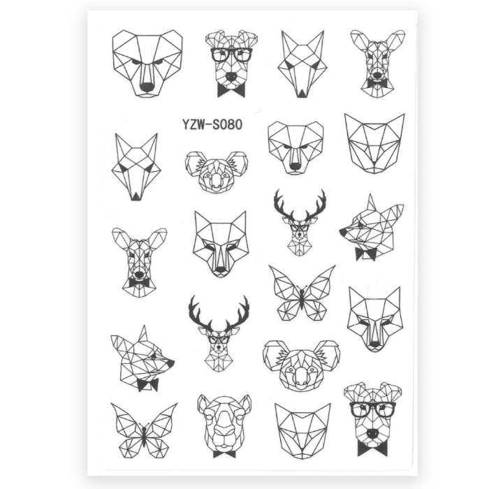 Nagelstickers Geometrisch Dieren