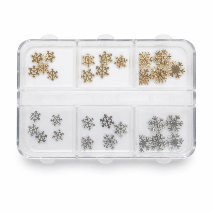 Nail Art Metalen Snowflakes – Zilver & Goud