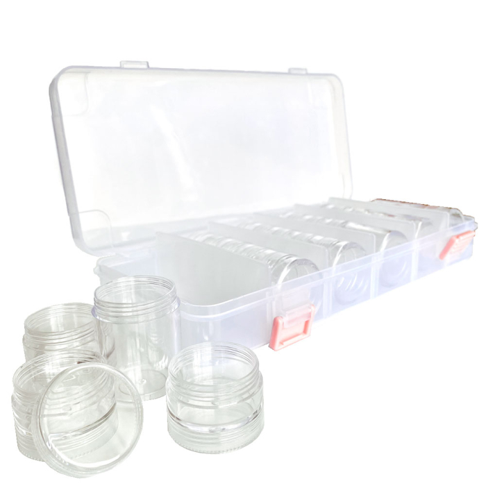 Opbergbox met lege potjes