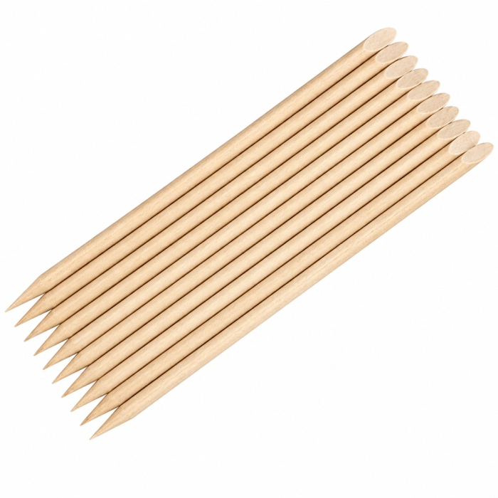 Orange Wood Sticks 10 stuks op witte achtergrond
