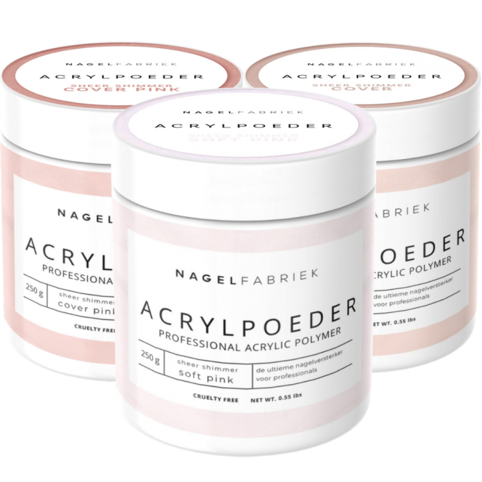 Acrylpoeder Sheer Shimmer Set 3 x 250 gram