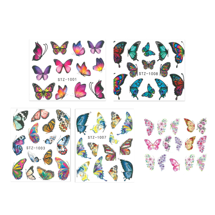 Water Decals Vlinders 5x
