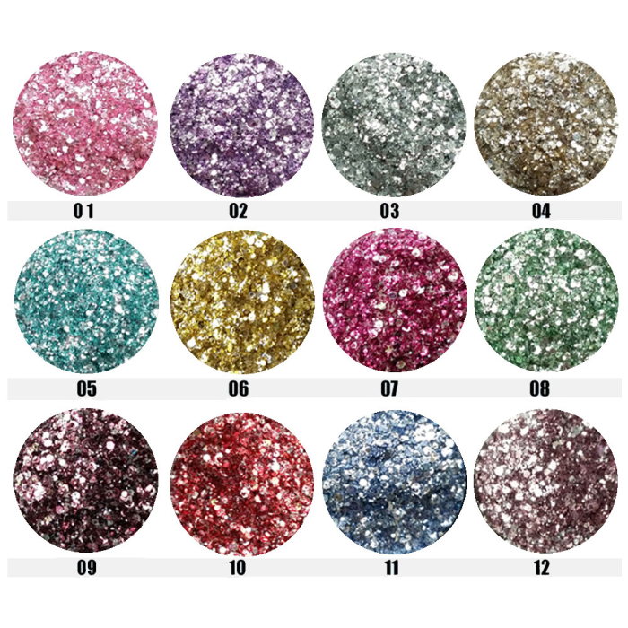 Nail Art Glittermix 12x