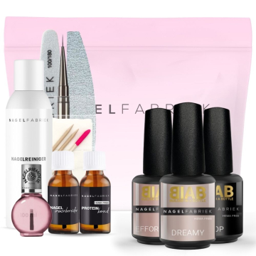 Biab Starterspakket Medium in een leuk roze tasje.