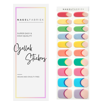 20 gekleurde french gellak stickers.