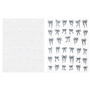 Nagelstickers Strikjes Zwart & Wit