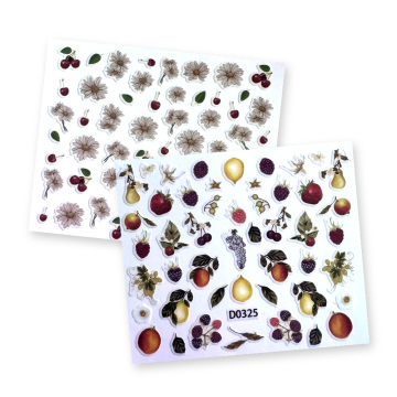 Nail Art Stickers Flowers Madeliefjes & Fruit (2 vellen)