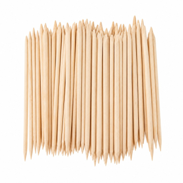 Orange Wood Sticks 100 stuks op witte achtergrond