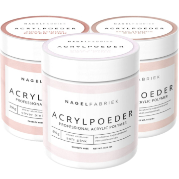Acrylpoeder Sheer Shimmer Set 3 x 250 gram