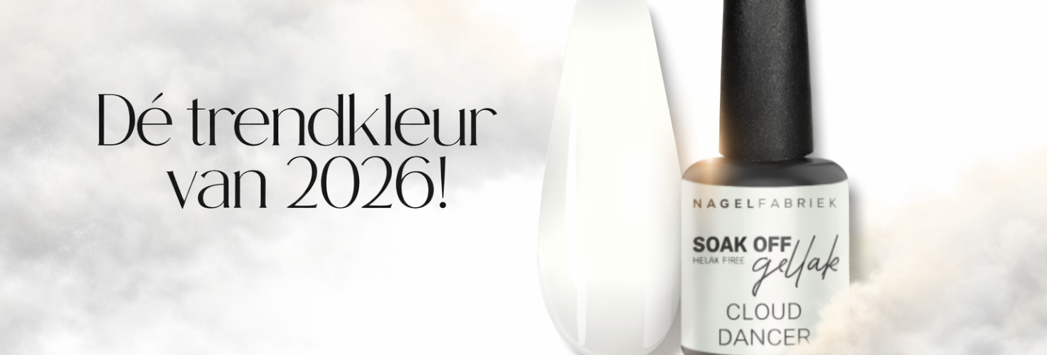 Nagelfabriek Cloud Dancer gellak – melkachtige witte trendkleur van 2026