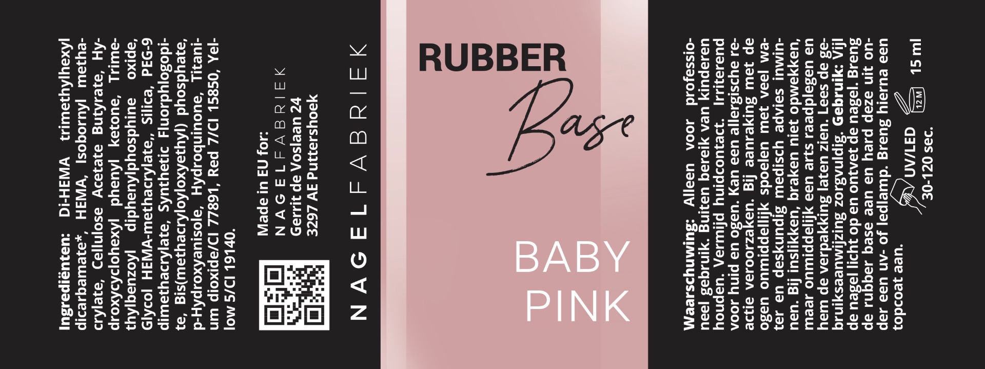 Label Rubber Base Baby Pink 15 ml