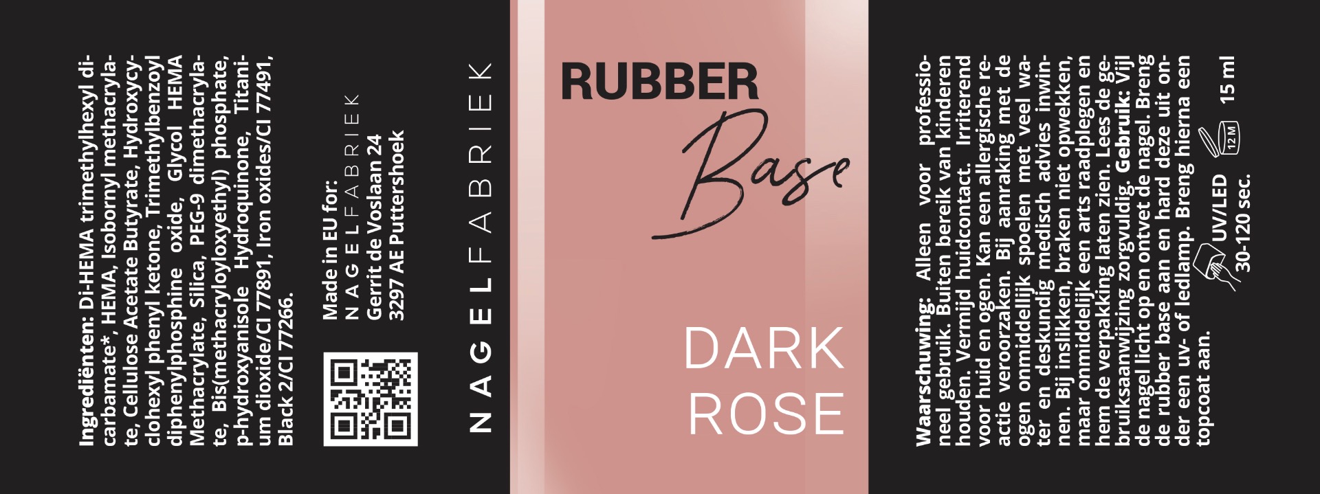 Label Rubber Base Dark Rose 15 ml