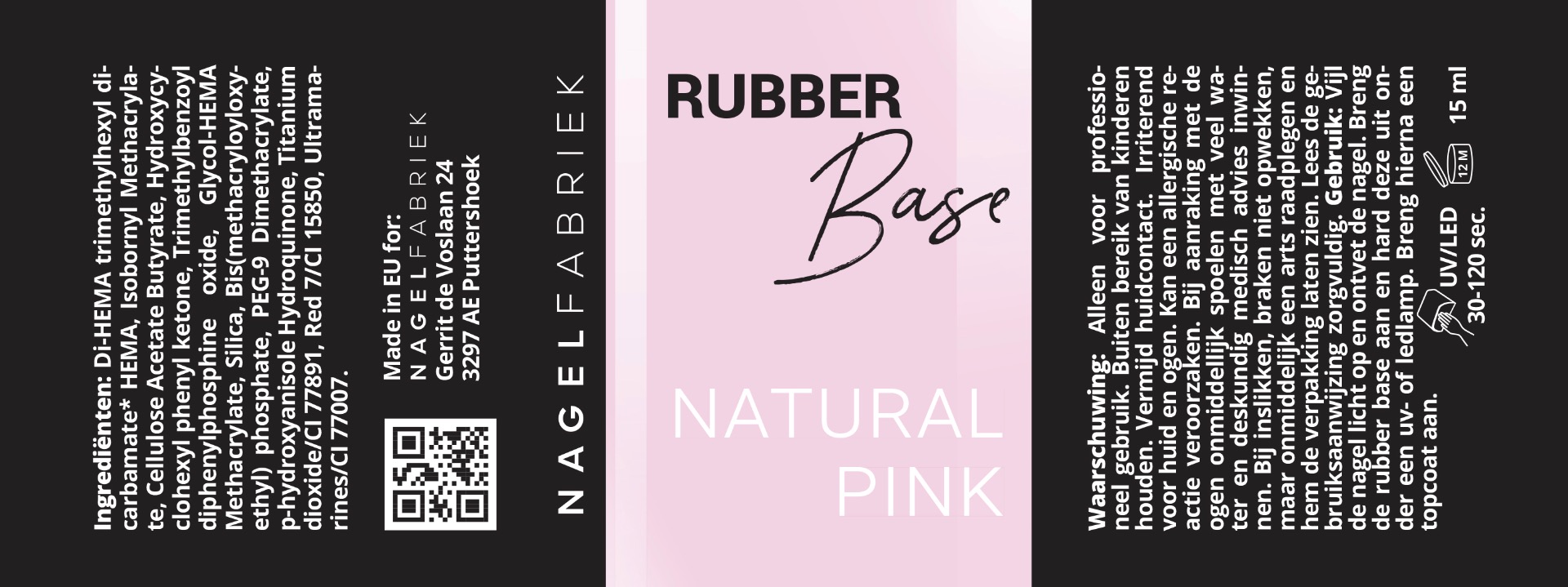 Label Rubber Base Natural Pink 15 ml