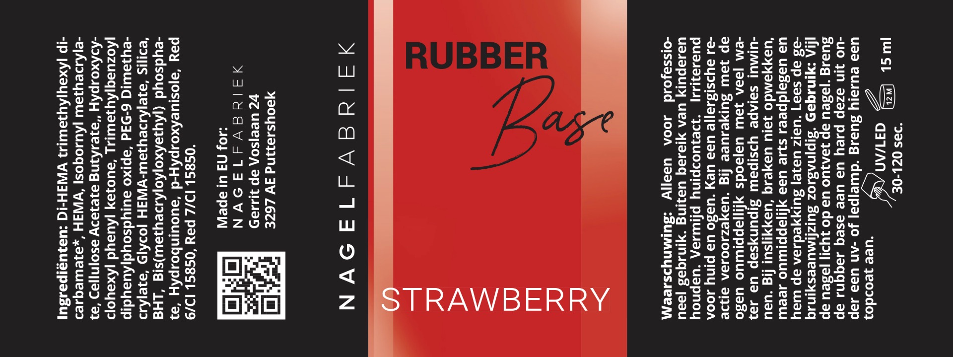 Label Rubber Base Strawberry 15 ml