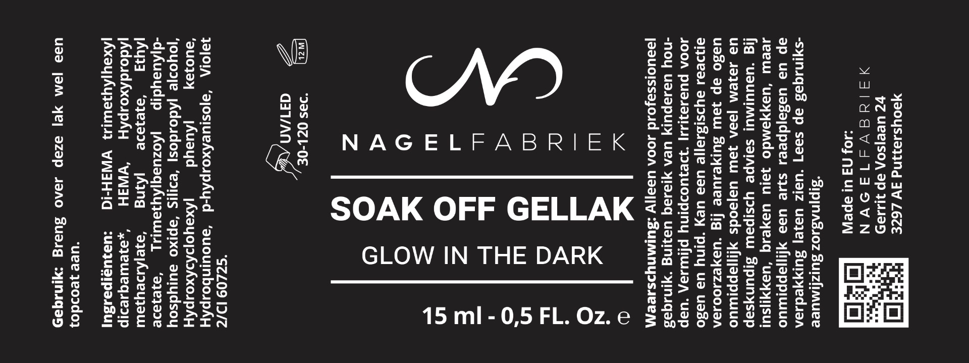 Label Soak Off Gellak Glow In The Dark 15 ml