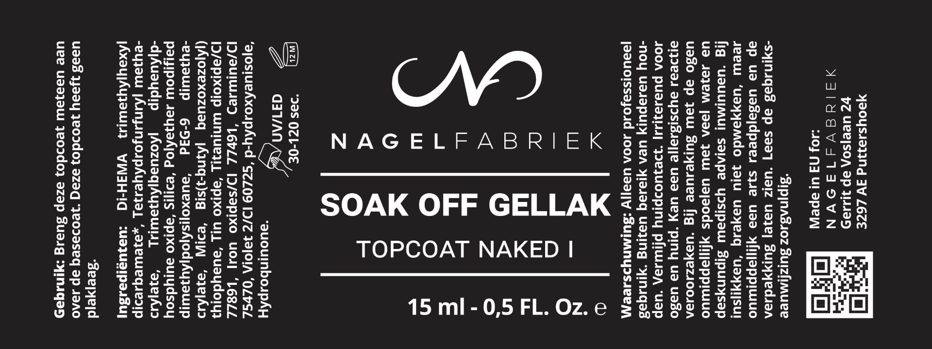 Label Gellak Topcoat Naked 1 15 ml