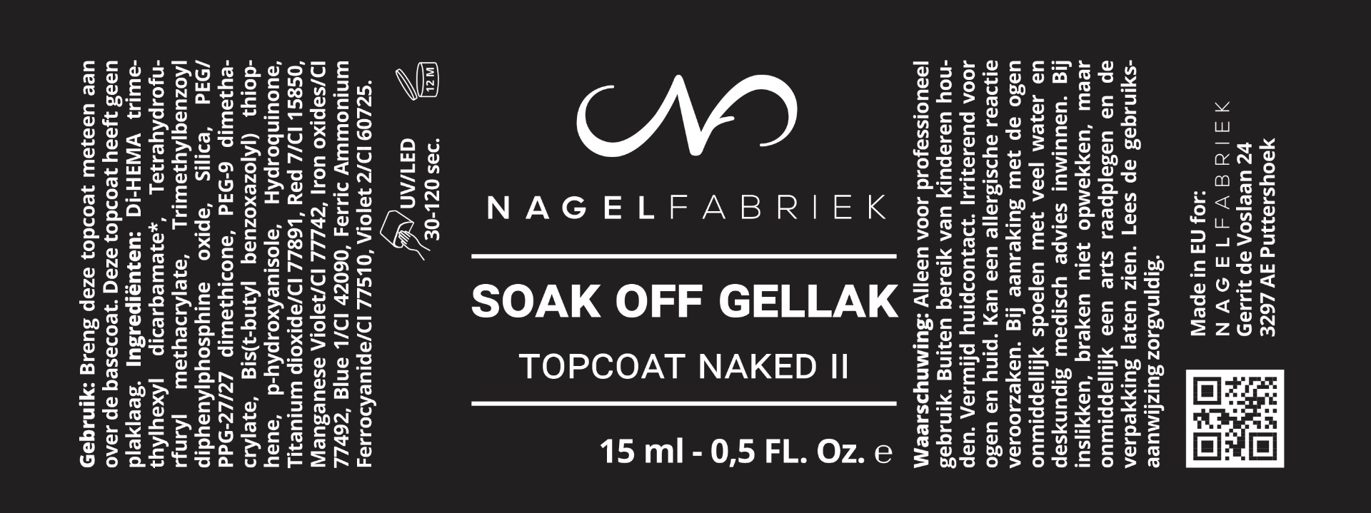 Label Gellak Topcoat Naked 2 15 ml